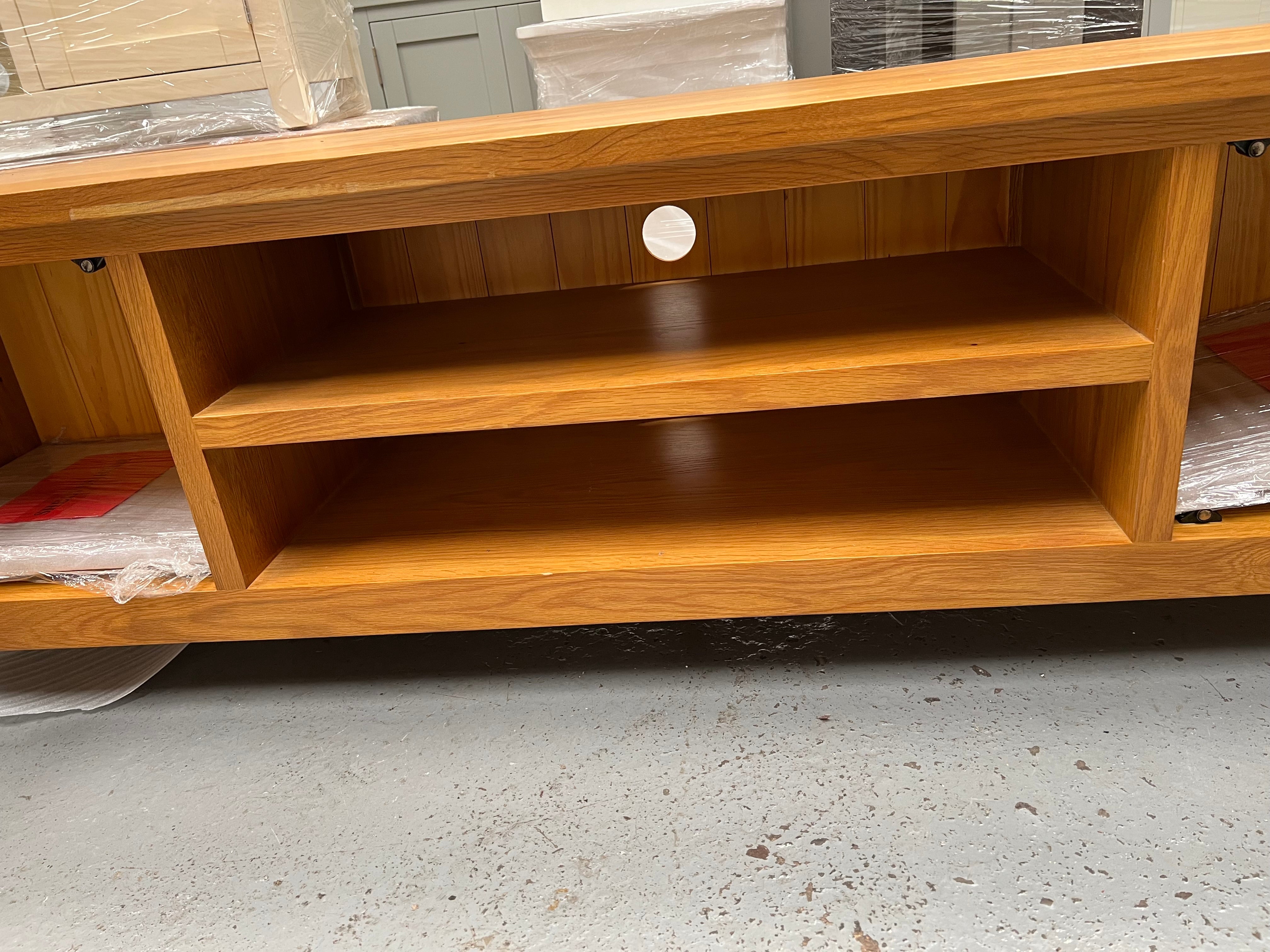 Oakland Rustic Oak Extra Large TV Stand up to 75" Quality Furniture Clearance Ltd