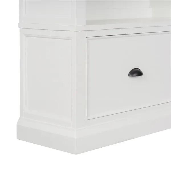 STOW WARM WHITE Large Bookcase with Drawers Quality Furniture Clearance Ltd