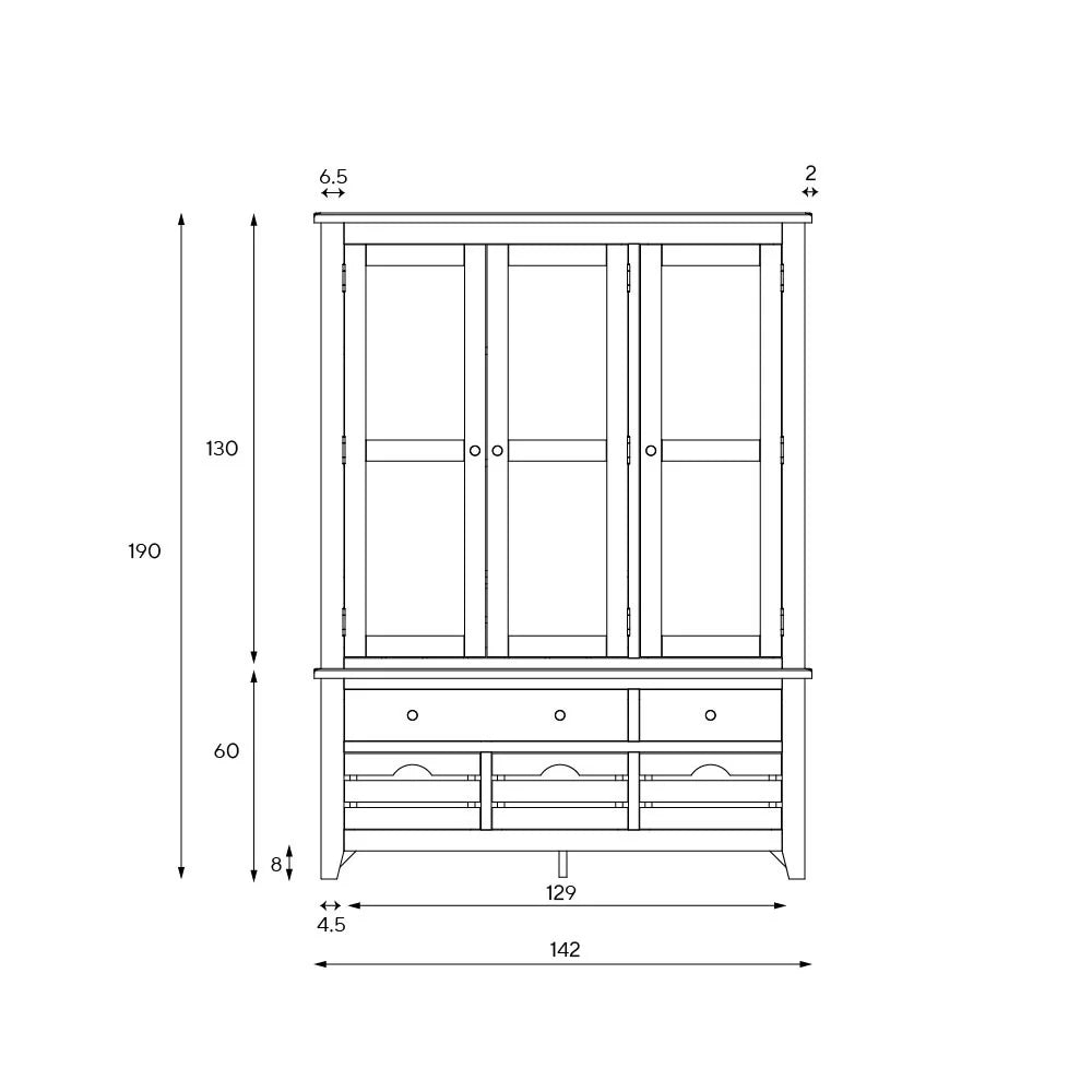 Chester Dove Grey Triple Larder Quality Furniture Clearance Ltd