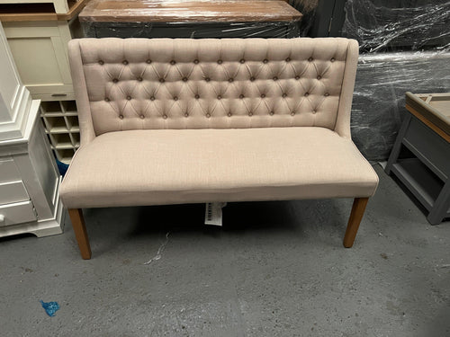 PADSTOW
Low Back Buttoned Bench - Stone Quality Furniture Clearance Ltd
