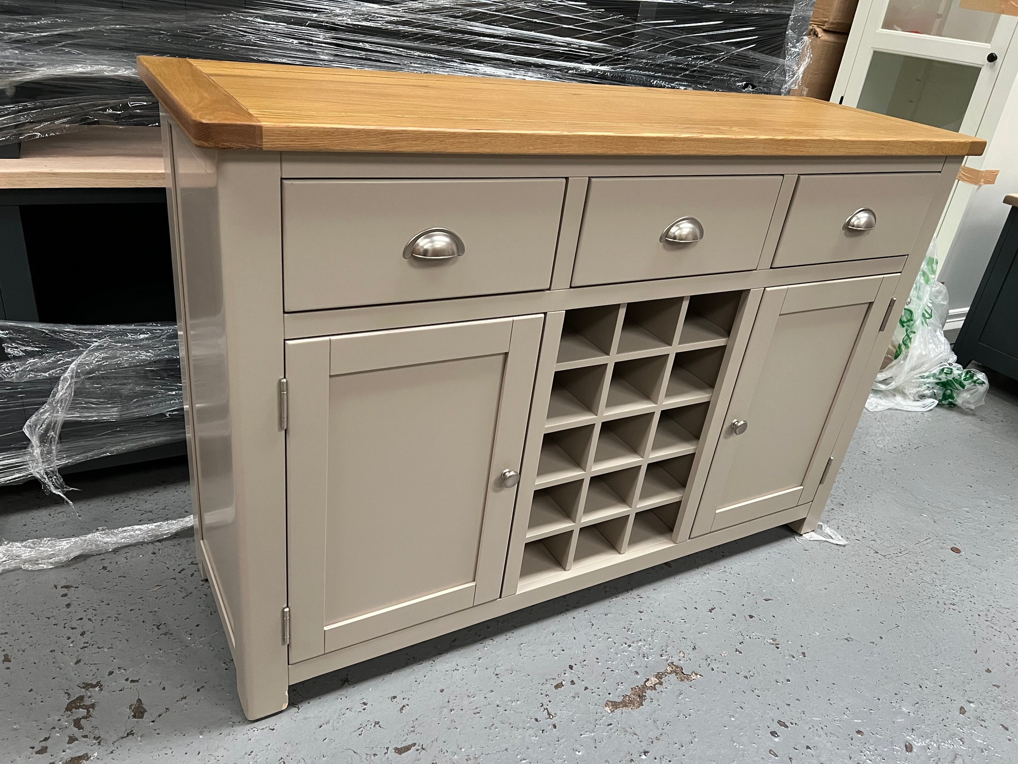 LUNDY STONE Sideboard with Wine Rack – Quality Furniture Clearance Ltd