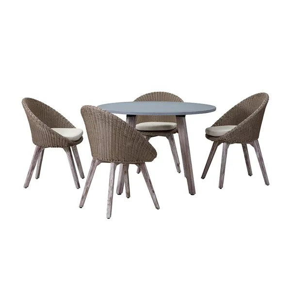 CERNEY Dining Set - Round Table and 4 Chairs Quality Furniture Clearance Ltd