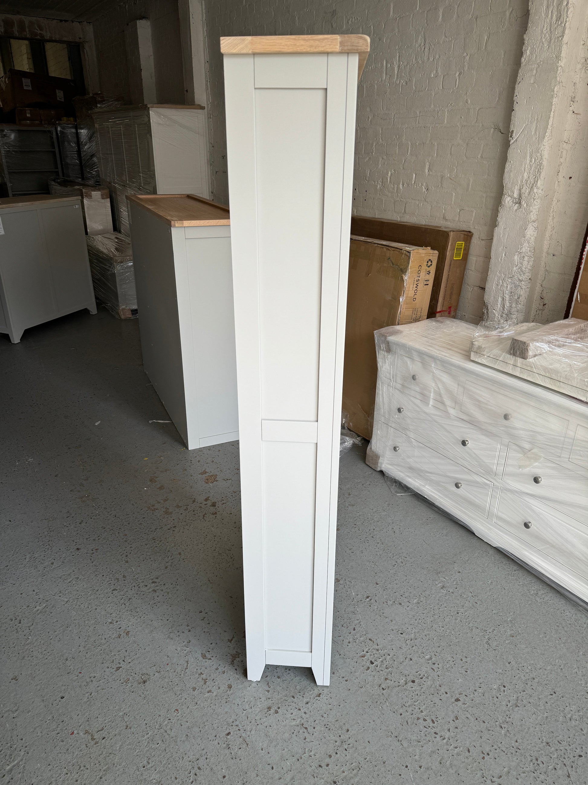 Chester Dove Grey Tall Slim Bookcase Quality Furniture Clearance Ltd