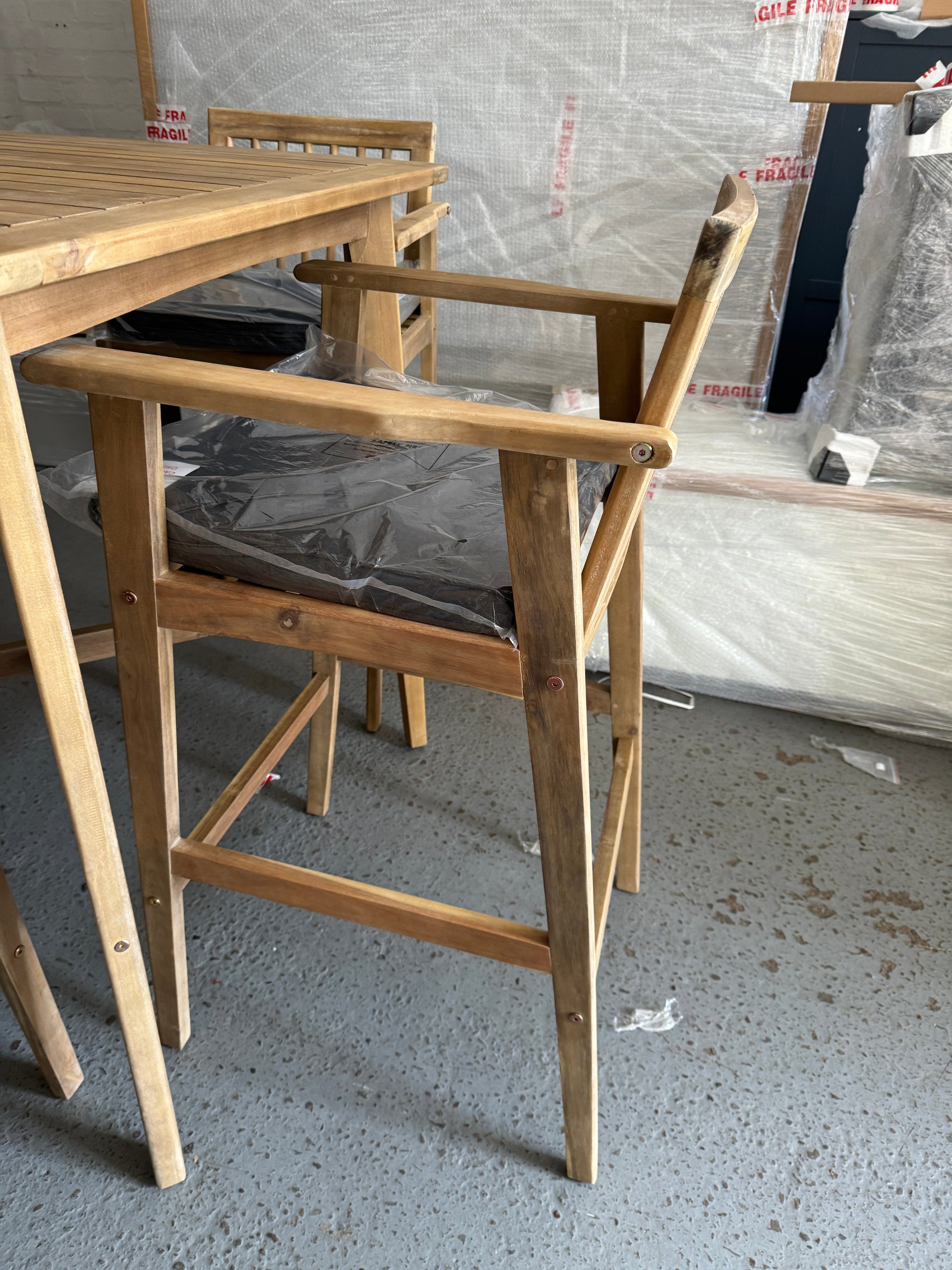 Stroud - 5 pes high bar set - Natural Finish Quality Furniture Clearance Ltd