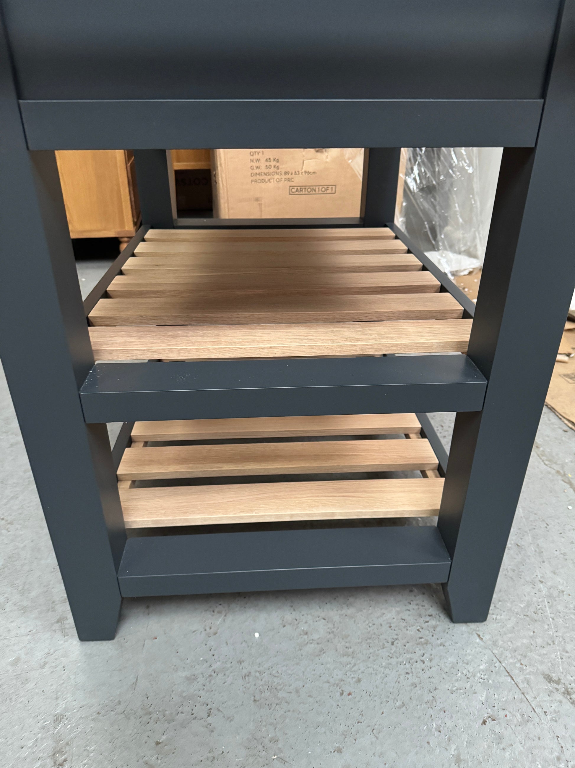 CHESTER CHARCOAL Small Kitchen Island with Granite Top Quality Furniture Clearance Ltd