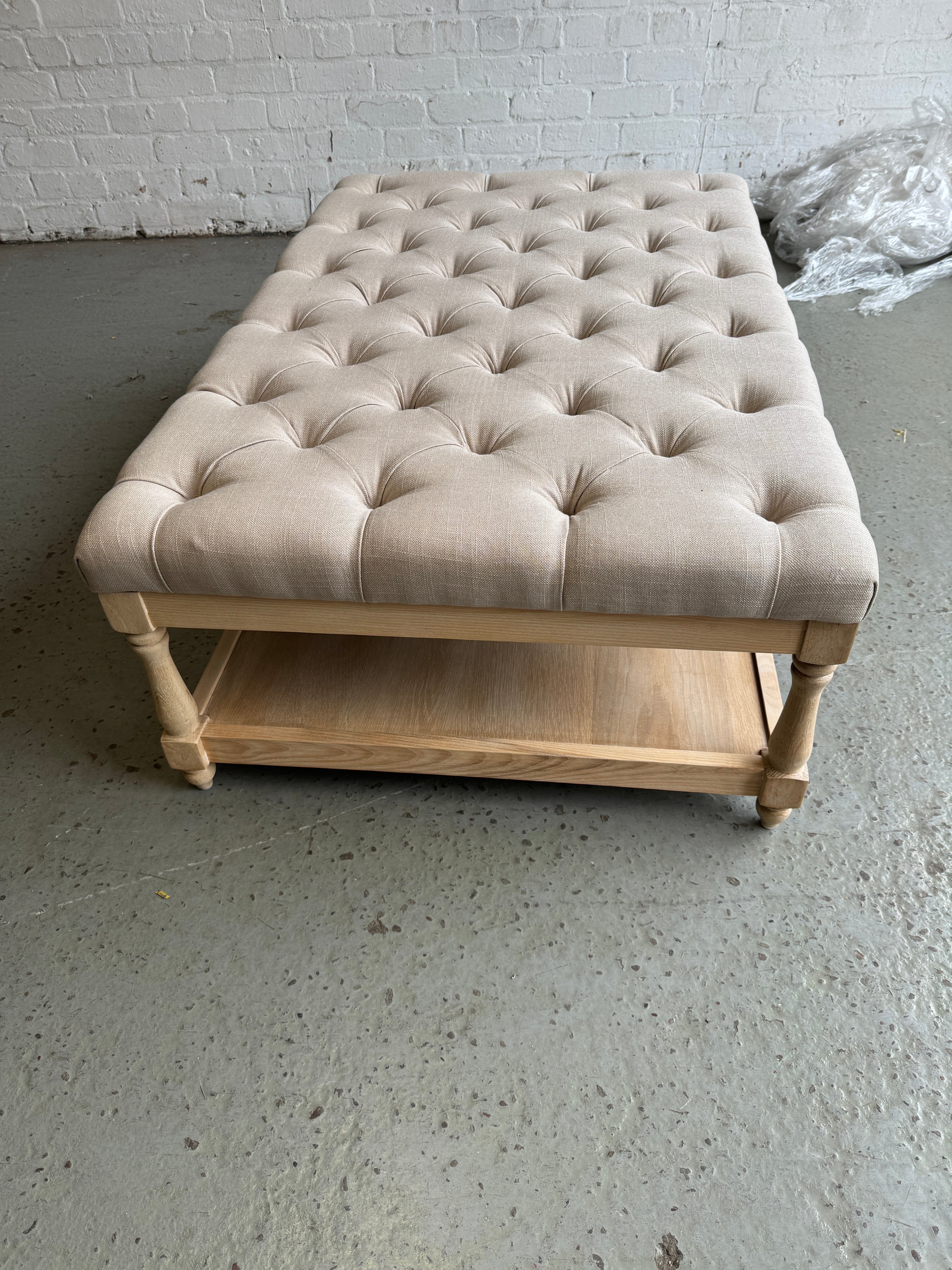 CLOVER
Rectangular Coffee Table with Shelf- Stone Linen Quality Furniture Clearance Ltd