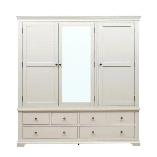Chantilly Warm White Grand Triple Wardrobe. furniture delivered