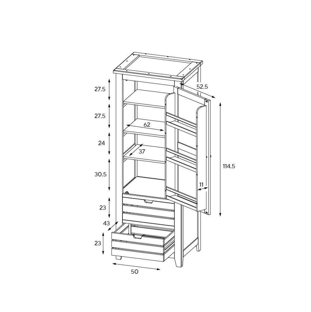 Chester Dove Grey Narrow Larder Quality Furniture Clearance Ltd