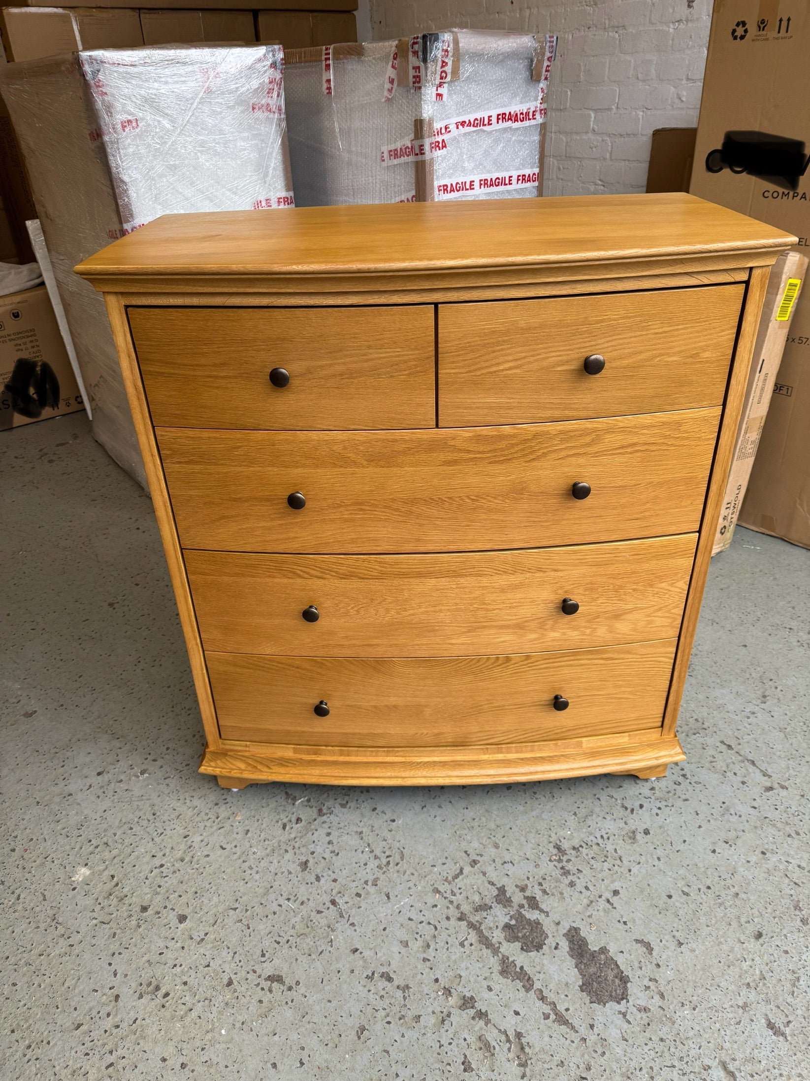 WINCHCOMBE OILED OAK
5 Drawer Chest Quality Furniture Clearance Ltd