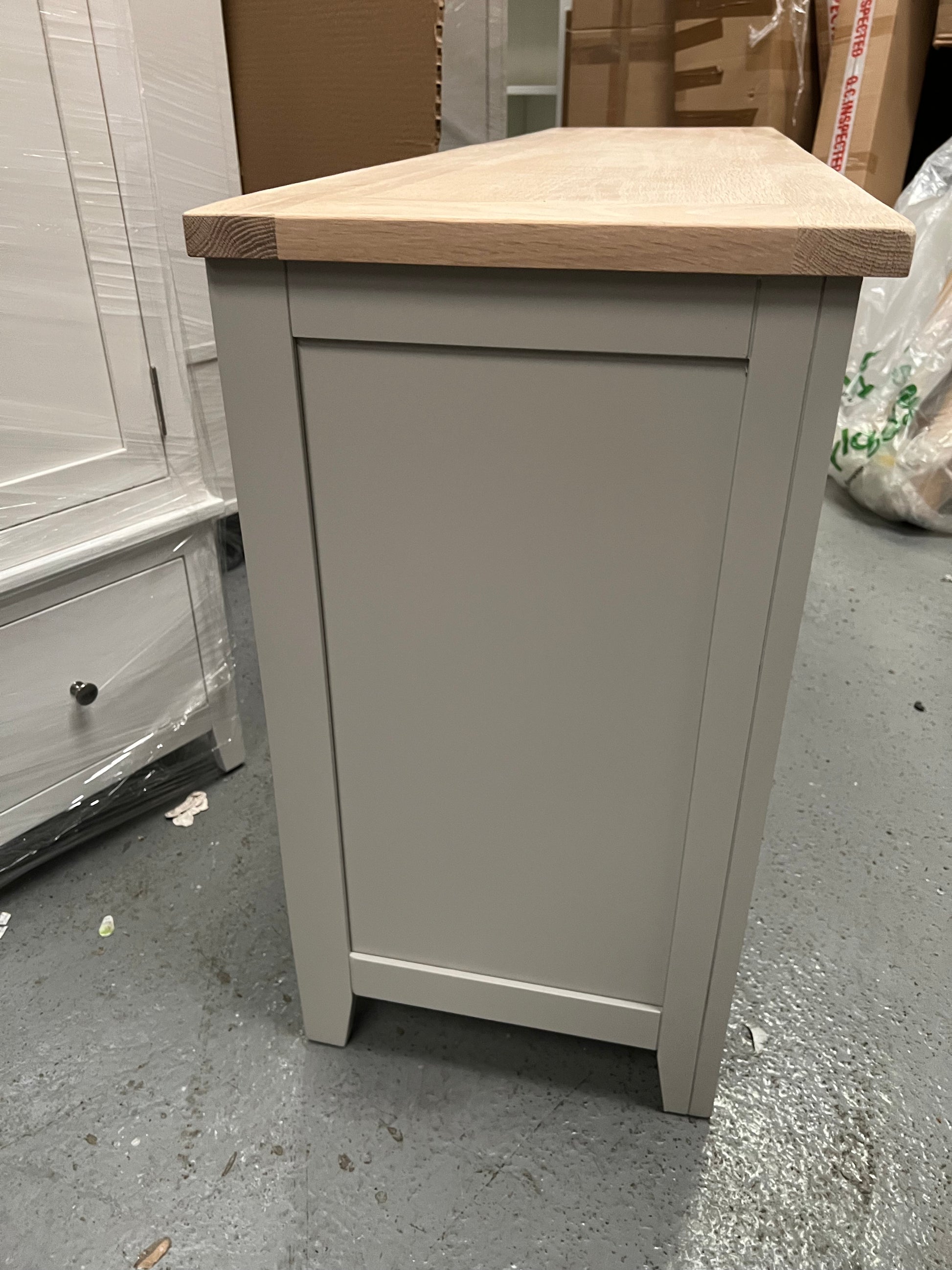 Chester Dove Grey Low and Wide Chest Quality Furniture Clearance Ltd