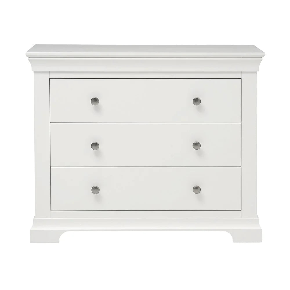 Chantilly Warm White 3 Drawer Petite Chest furniture delivered