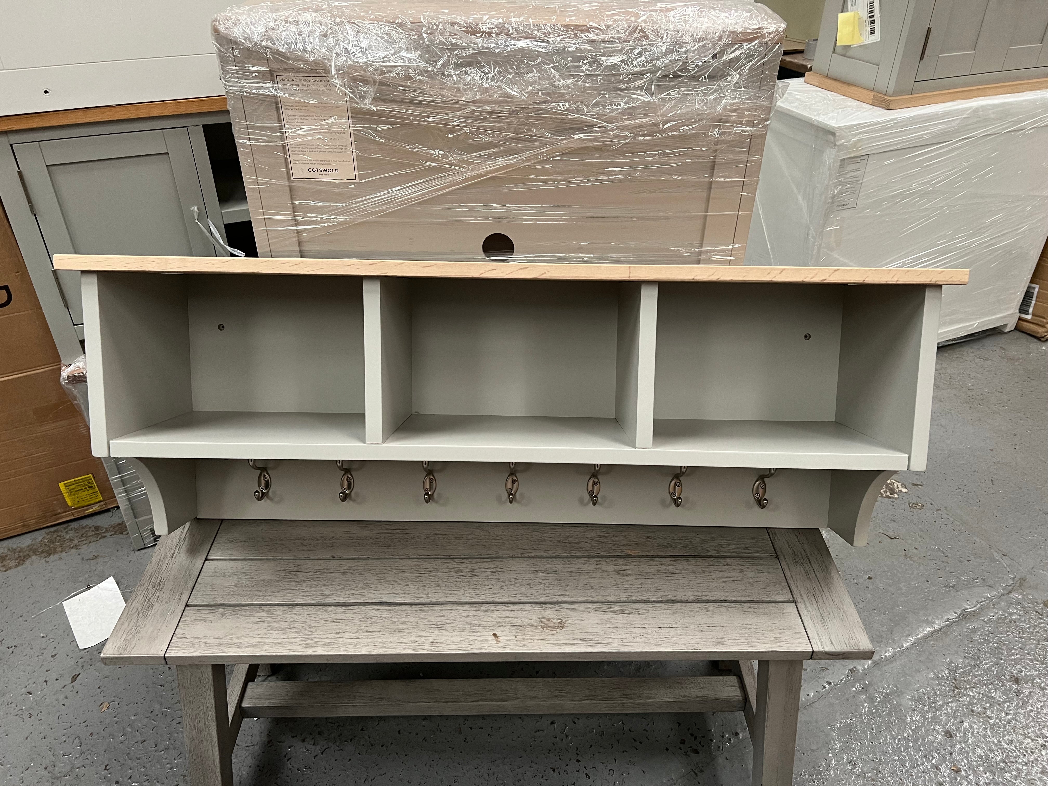 CHESTER DOVE GREY
Storage Shelf and Hooks Quality Furniture Clearance Ltd