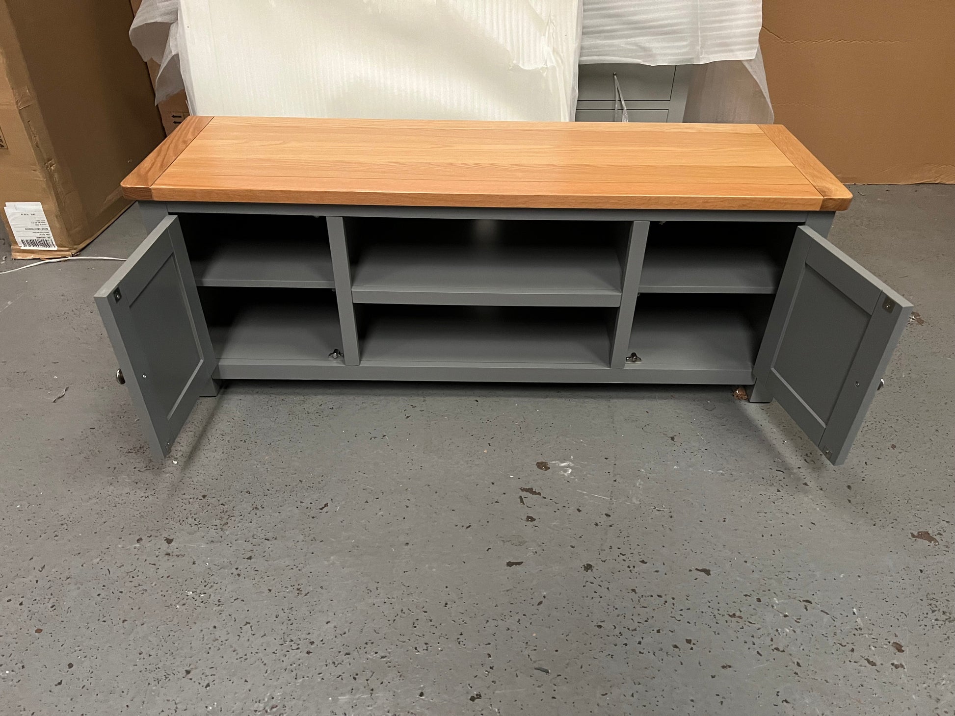 Sussex Storm Grey Widescreen TV Unit - Up to 60" Quality Furniture Clearance Ltd