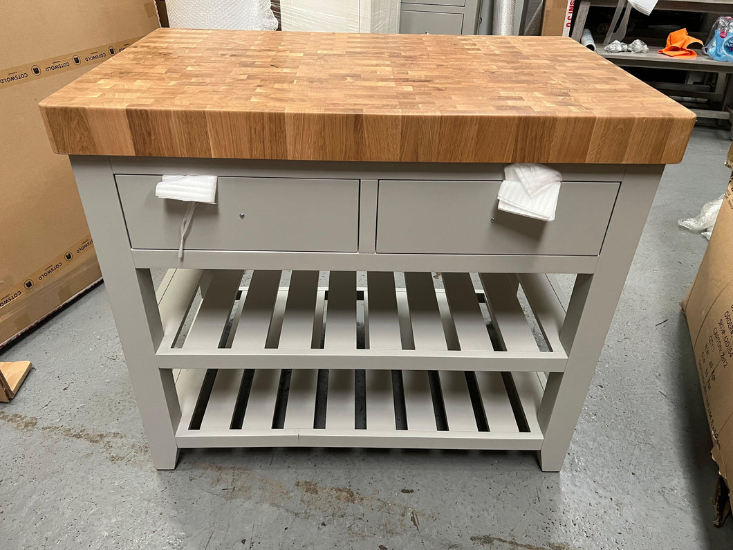 CHESTER DOVE GREY Butcher Block Island Quality Furniture Clearance Ltd