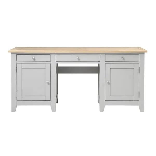 CHESTER DOVE GREY Double Pedestal Desk Quality Furniture Clearance Ltd