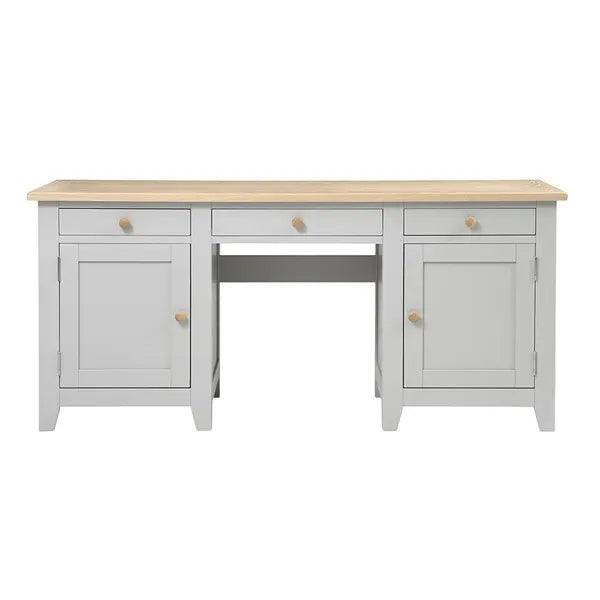 CHESTER DOVE GREY Double Pedestal Desk Quality Furniture Clearance Ltd