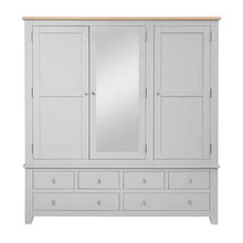Load image into Gallery viewer, CHESTER DOVE GREY Deluxe Triple Wardrobe Quality Furniture Clearance Ltd
