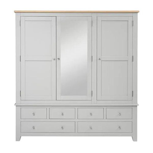 CHESTER DOVE GREY Deluxe Triple Wardrobe Quality Furniture Clearance Ltd