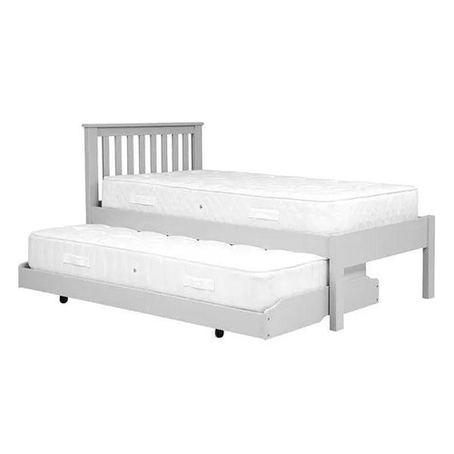 PENSHAM DOVE GREY Guest Bed and Trundle with Two Mattresses Quality Furniture Clearance Ltd