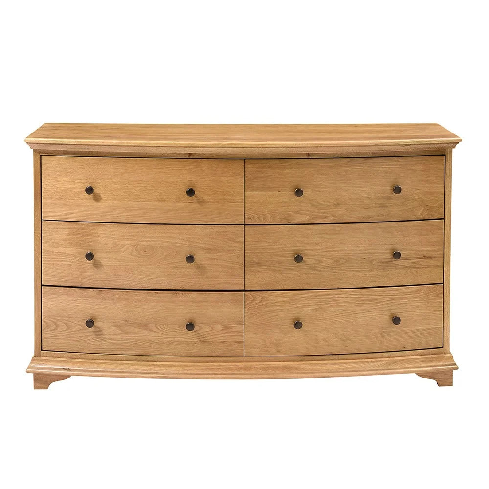 WINCHCOMBE OILED OAK
Low and Wide 6 Drawer Chest Quality Furniture Clearance Ltd