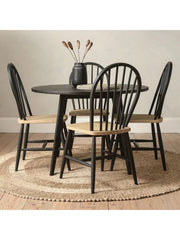 BERKELEY BLACK OAK Dining Table and 4 Chairs Quality Furniture Clearance Ltd