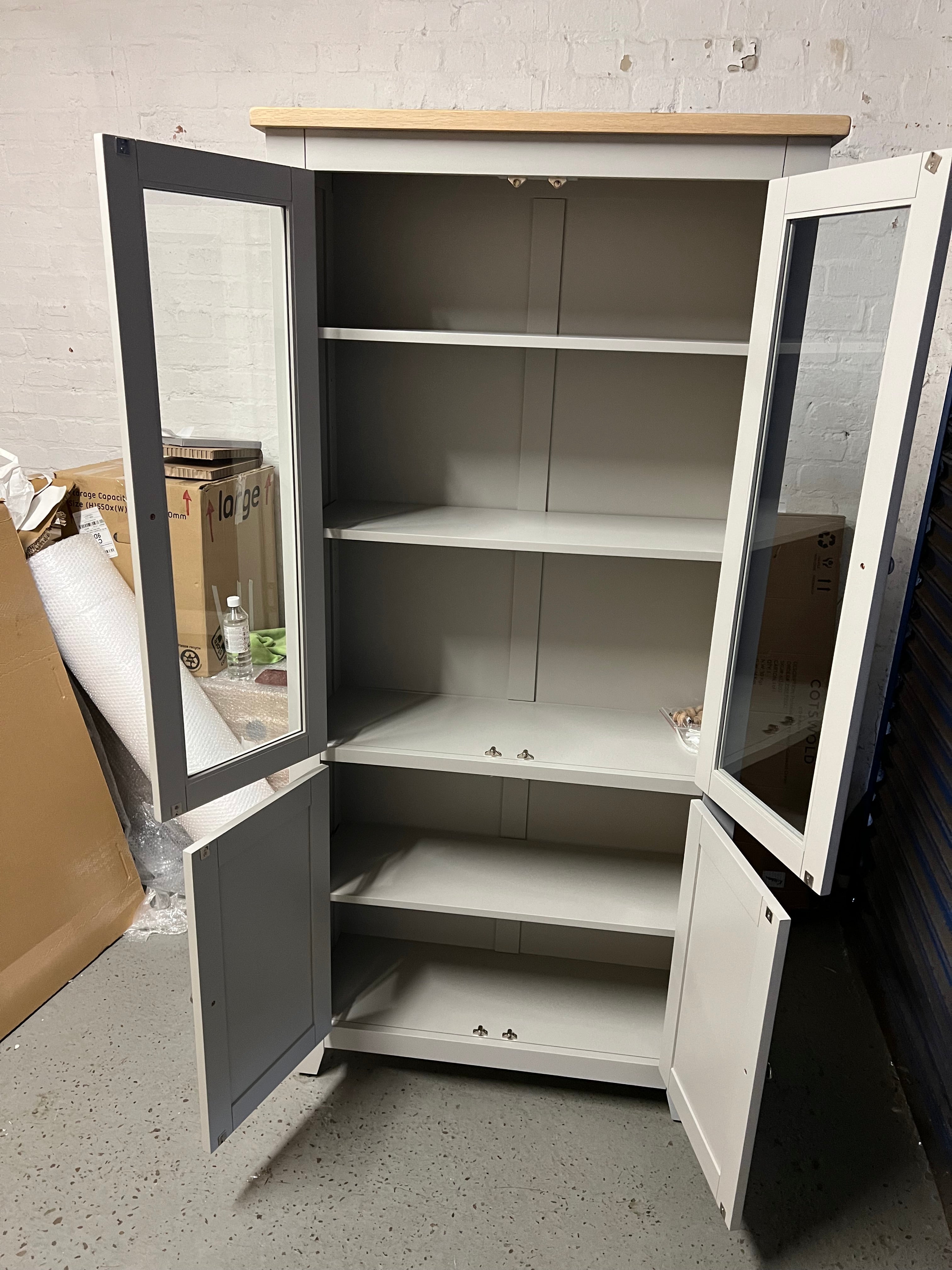 Chester Dove Grey Display Cabinet furniture delivered