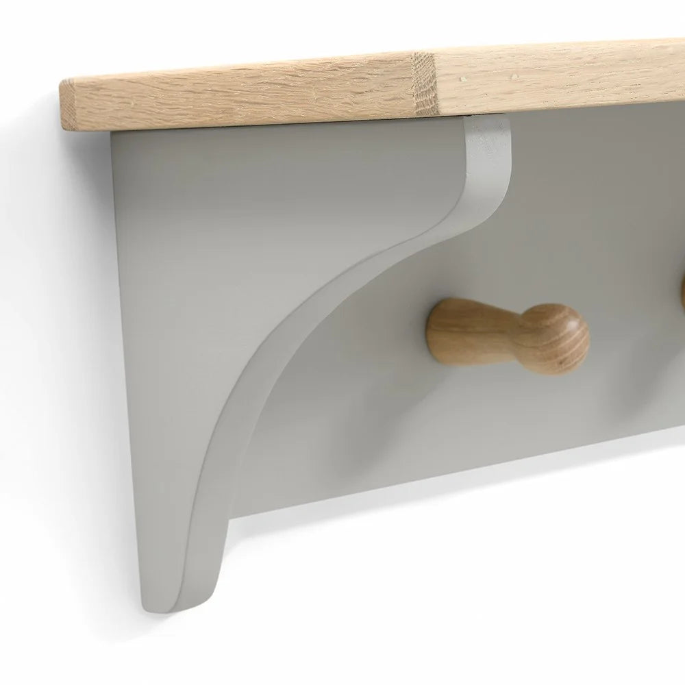 CHESTER DOVE GREY
7 Coat Peg Shelf (130cm) Quality Furniture Clearance Ltd