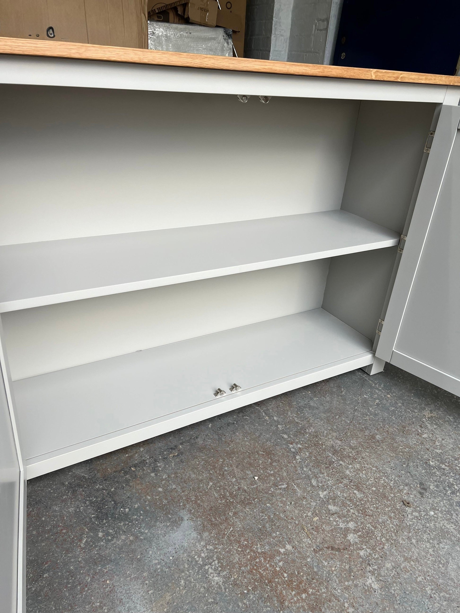 Portobello Grey Breakfast Bar Island with Stools. furniture delivered