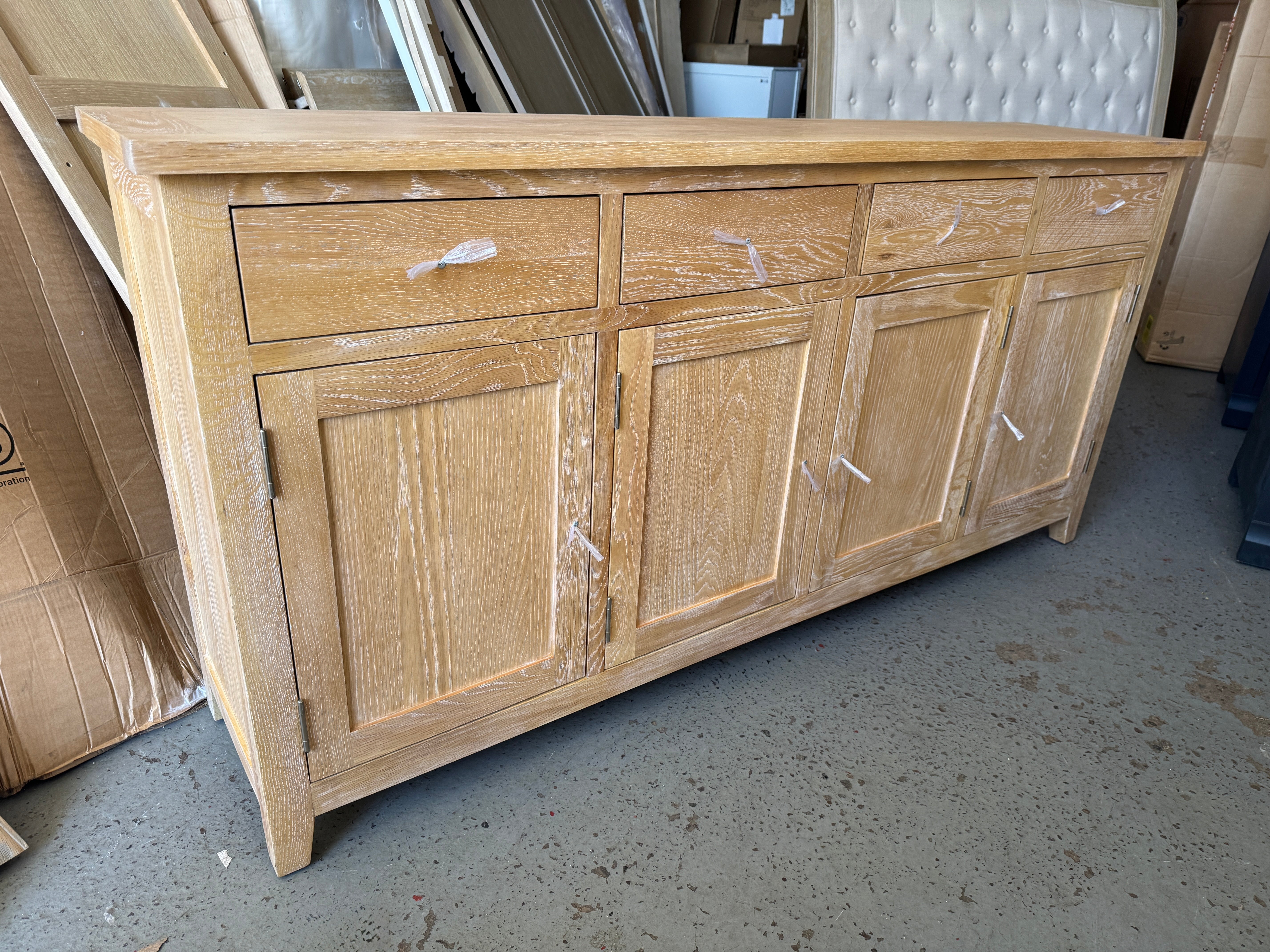Inglesham Whitewash Oak Extra Large Sideboard Quality Furniture Clearance Ltd