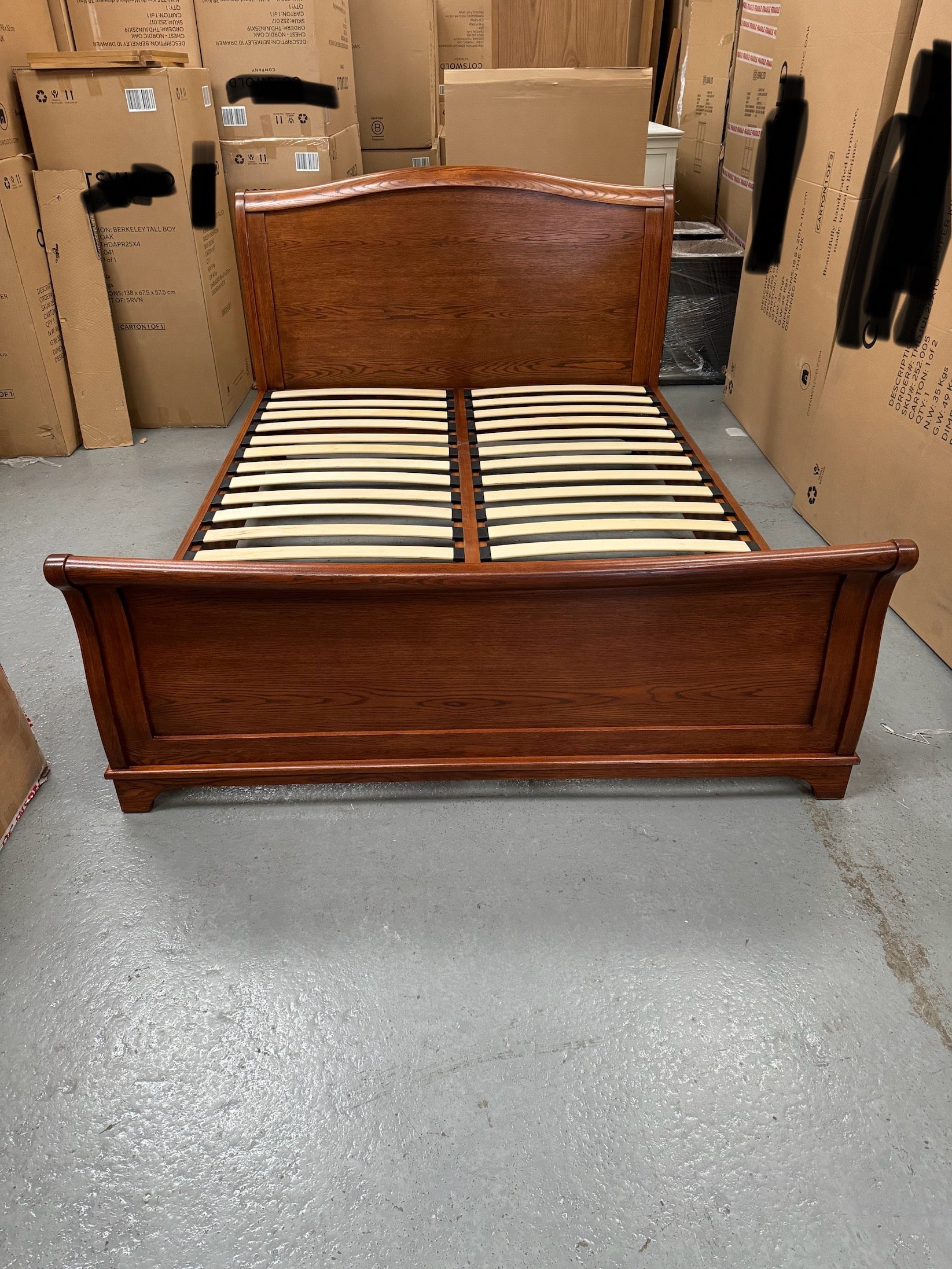 Winchcombe Dark Oak NEW 5ft Kingsize Sleigh Bed Quality Furniture Clearance Ltd
