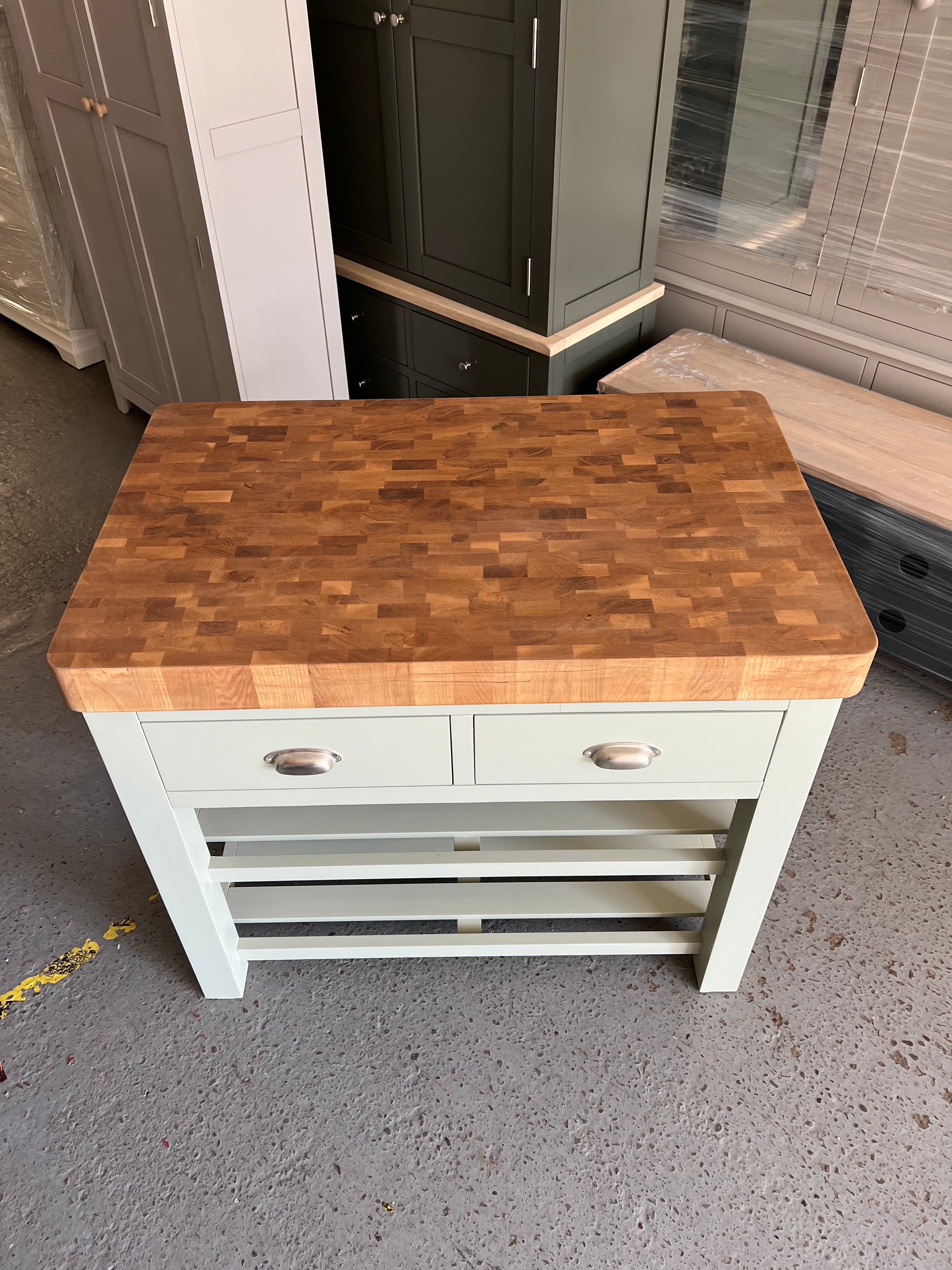 Sussex Sage Green Kitchen Island Quality Furniture Clearance Ltd