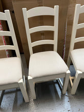 Load image into Gallery viewer, 4 x SUSSEX COTSWOLD CREAM
Ladderback Chair Linen Seat Pad Quality Furniture Clearance Ltd
