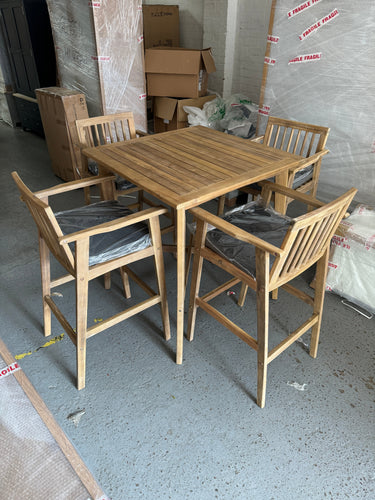 Stroud - 5 pes high bar set - Natural Finish Quality Furniture Clearance Ltd