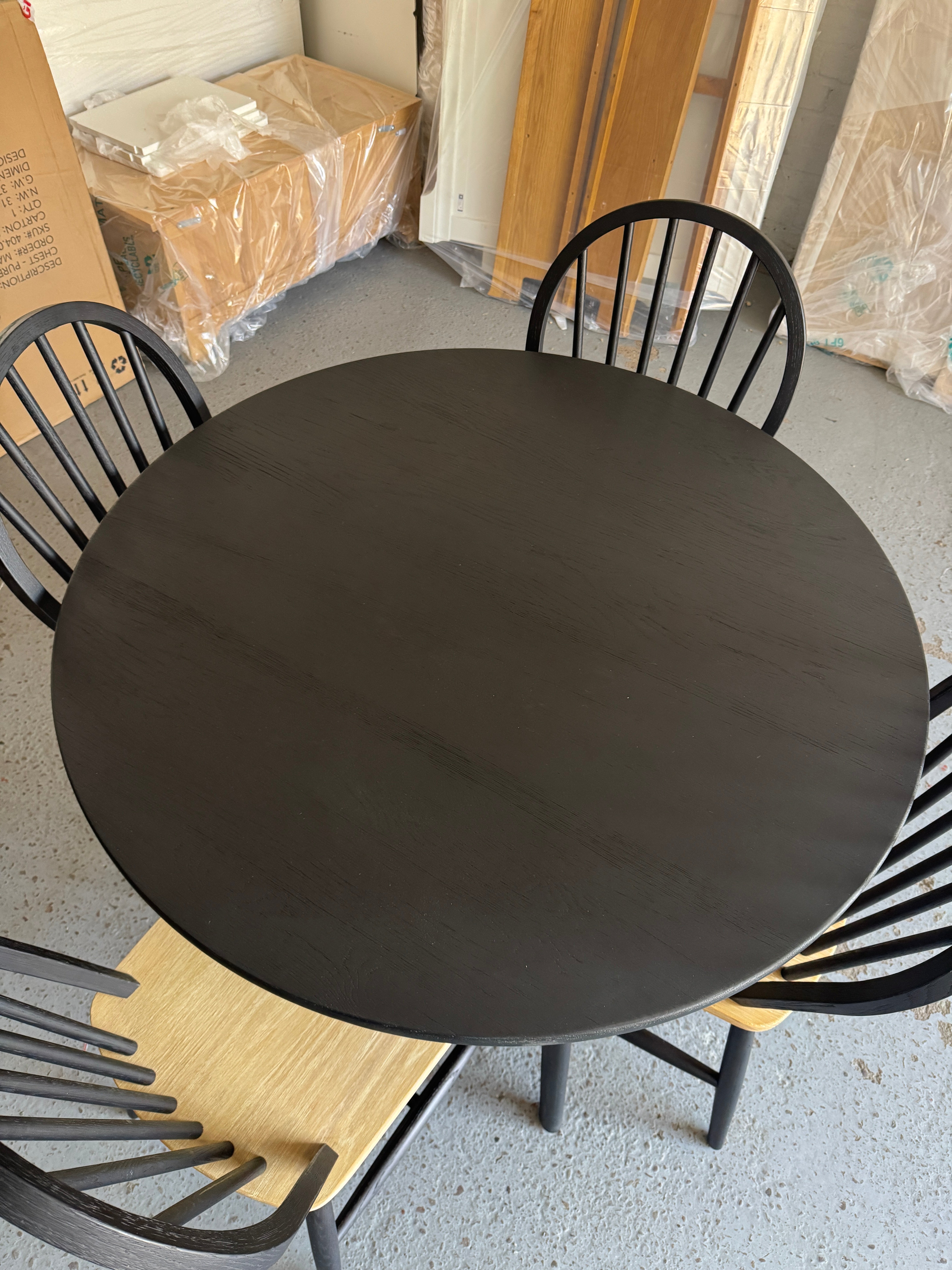 BERKELEY BLACK OAK Dining Table and 4 Chairs Quality Furniture Clearance Ltd