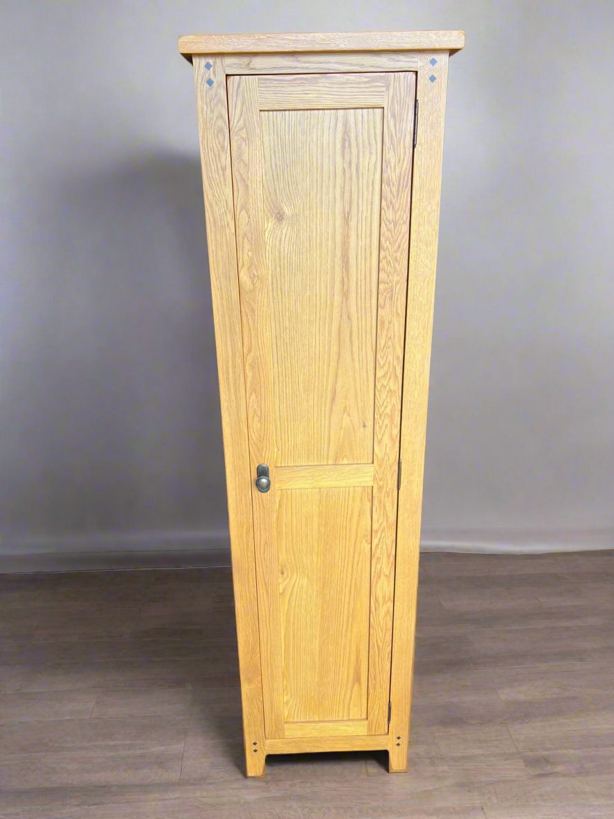 Oakland Rustic Oak Tall Shoe Cupboard – Quality Furniture