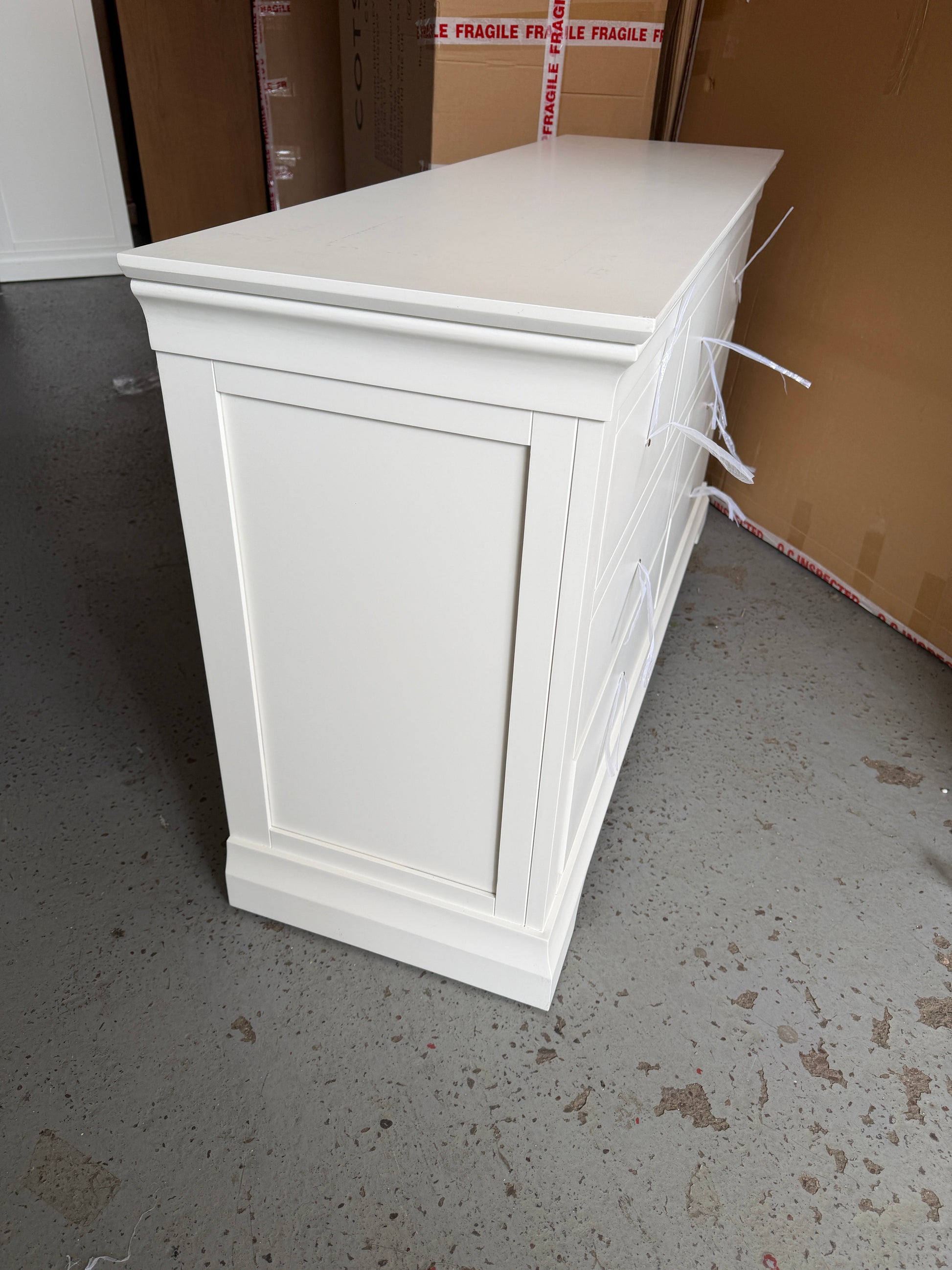 CHANTILLY WARM WHITE
7 Drawer Wide Chest furniture delivered