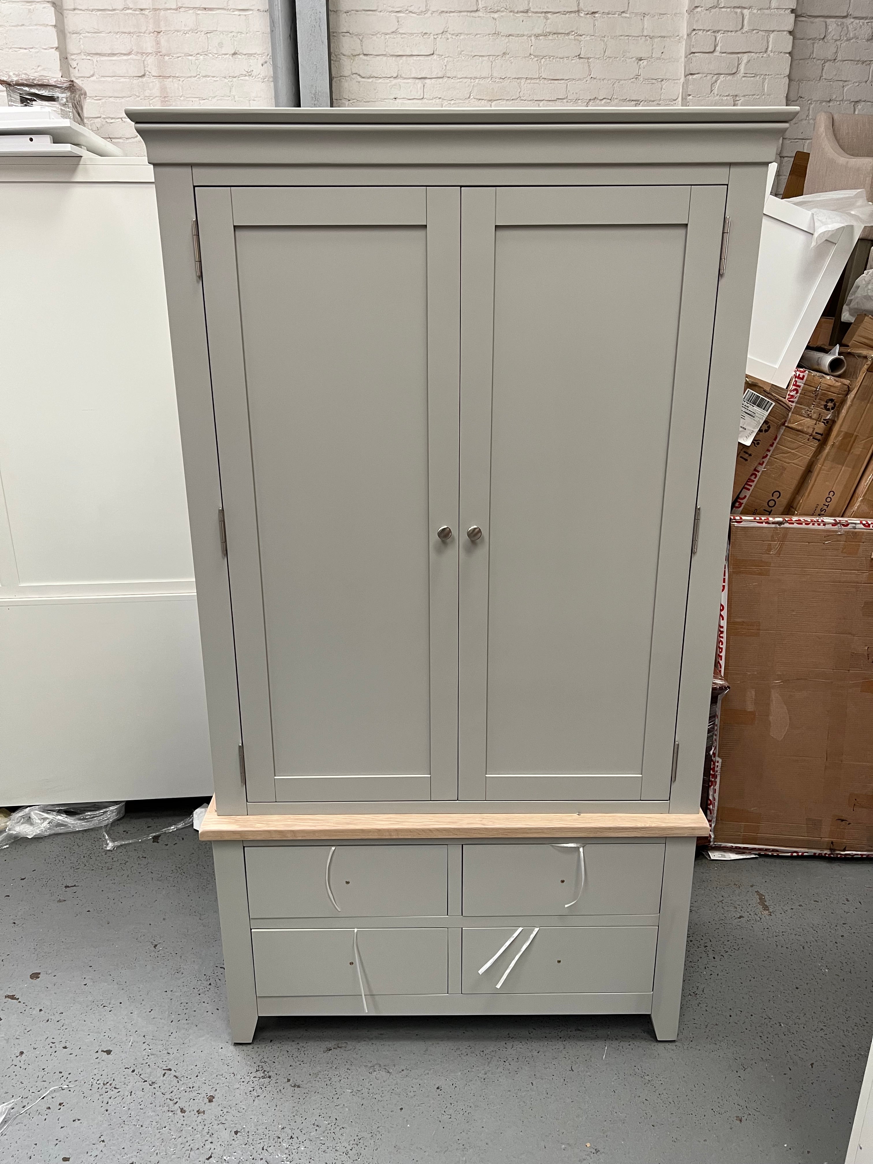 Chester Dove Grey Double Larder furniture delivered