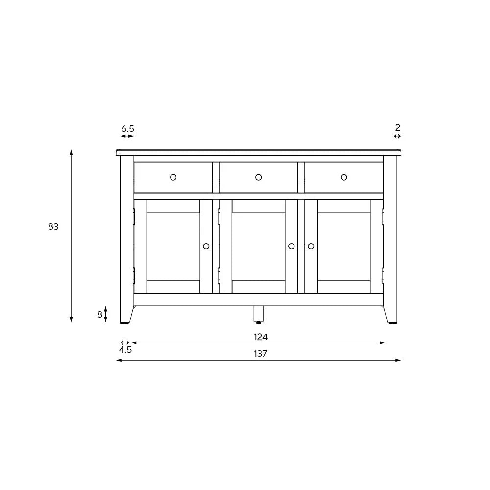 CHESTER CHARCOAL
Large Sideboard Quality Furniture Clearance Ltd