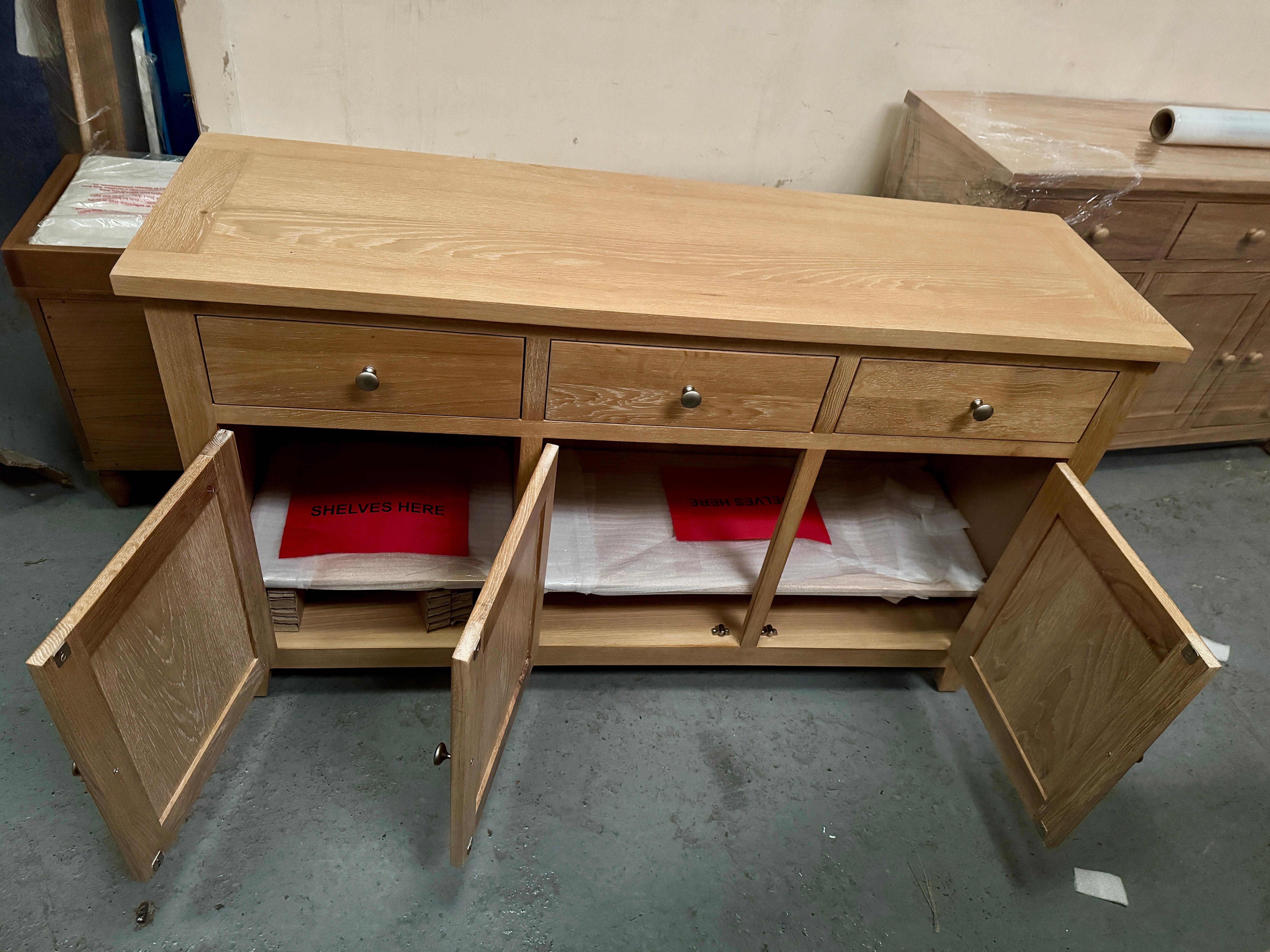 Inglesham Whitewash Oak Large Sideboard Quality Furniture Clearance Ltd