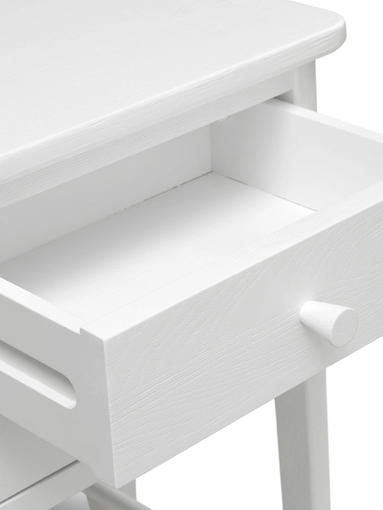 BERKELEY WHITE OAK 2 Drawer Bedside Table Quality Furniture Clearance Ltd