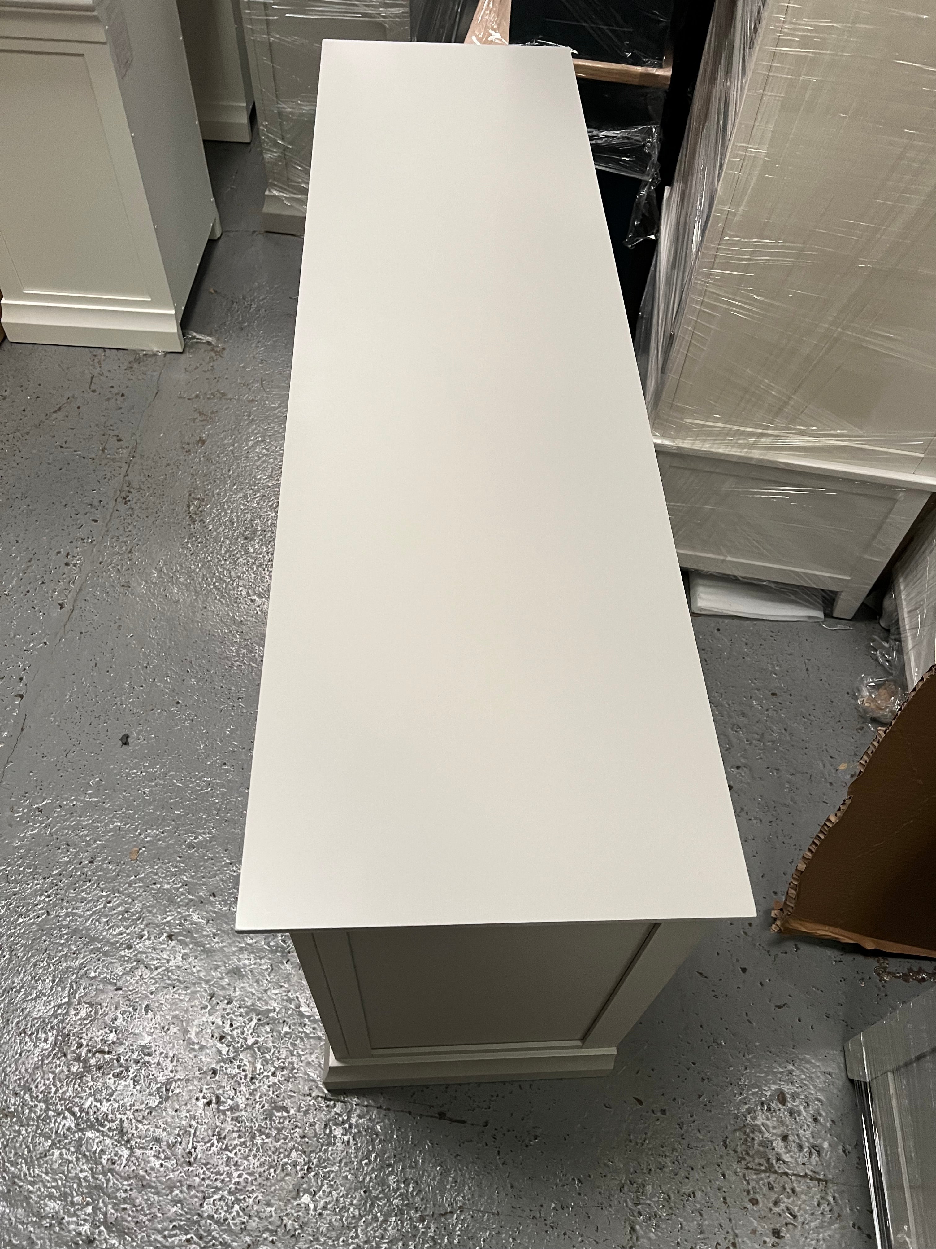 CHANTILLY PEBBLE GREY Double Pedestal Dressing Table Quality Furniture Clearance Ltd