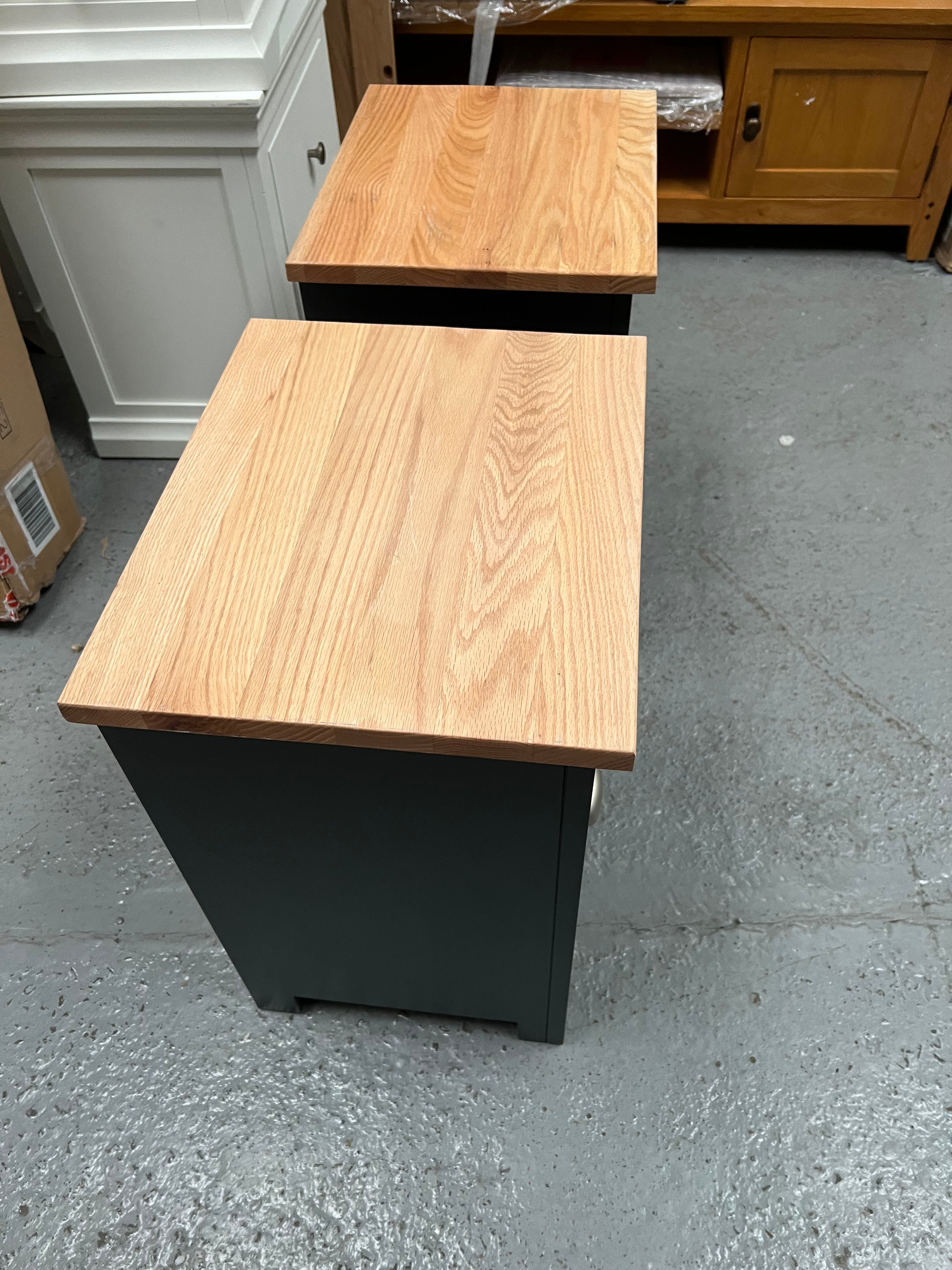 set of 2 GLOUCESTER Charcoal 3 drawer bedside chest Quality Furniture Clearance Ltd