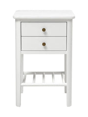 BERKELEY WHITE OAK 2 Drawer Bedside Table Quality Furniture Clearance Ltd
