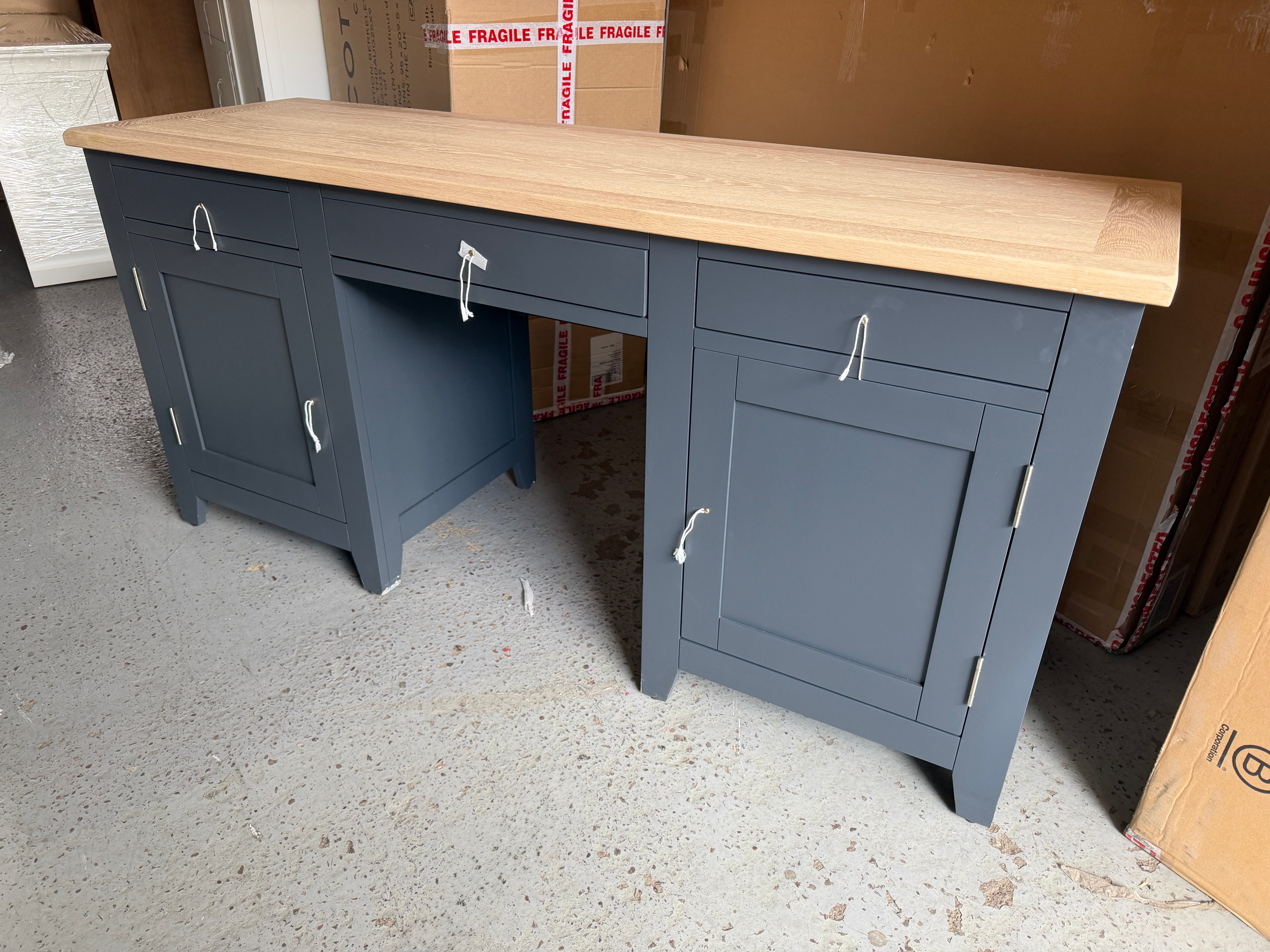 CHESTER CHARCOAL
Double Pedestal Desk furniture delivered