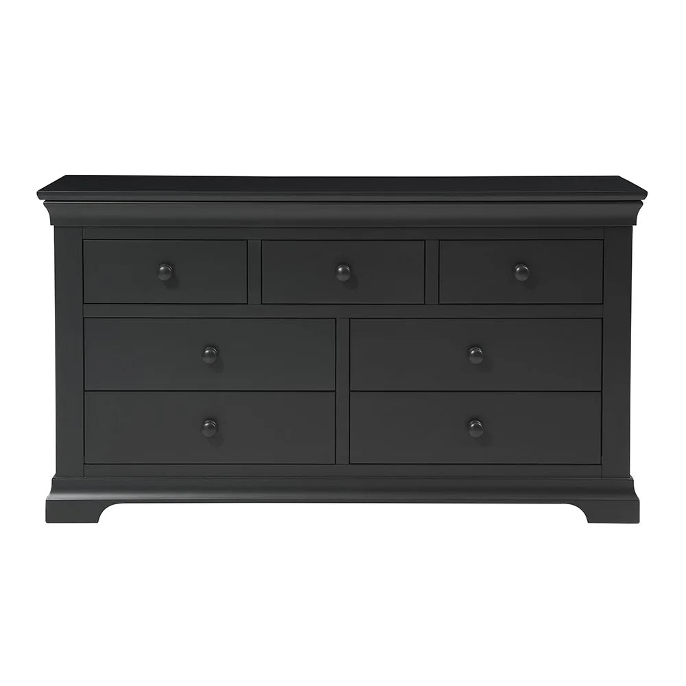 CHANTILLY DUSKY BLACK
7 Drawer Wide Chest Quality Furniture Clearance Ltd