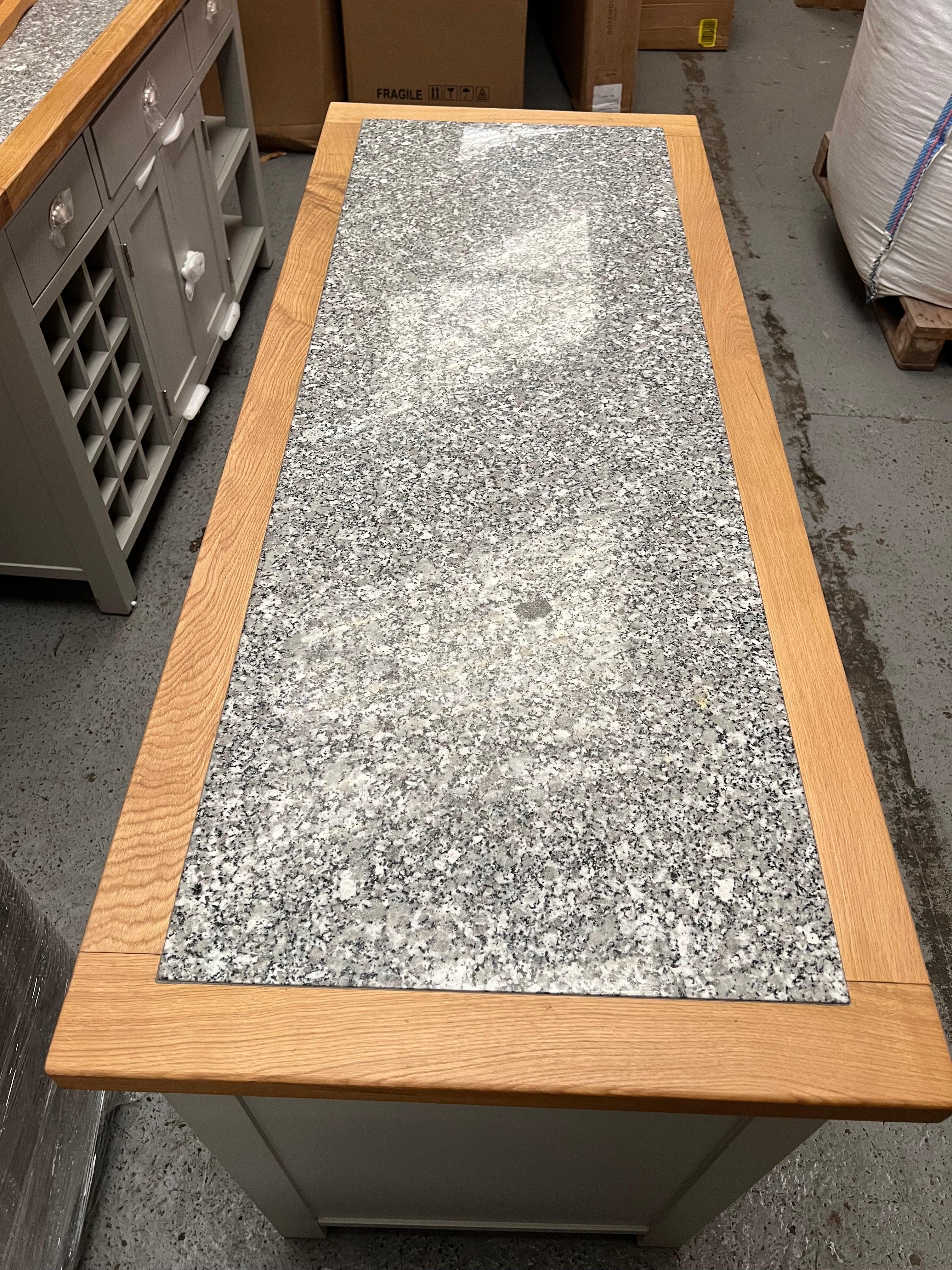 Hampshire ‘Country Life’ kitchen Island With Wine Rack - Pale Green Quality Furniture Clearance Ltd