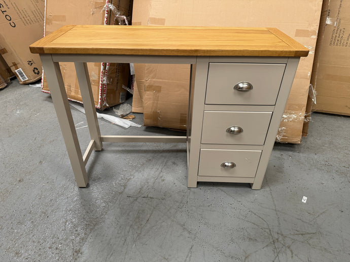 Lundy Stone Grey Single Pedestal Dressing Table Quality Furniture Clearance Ltd