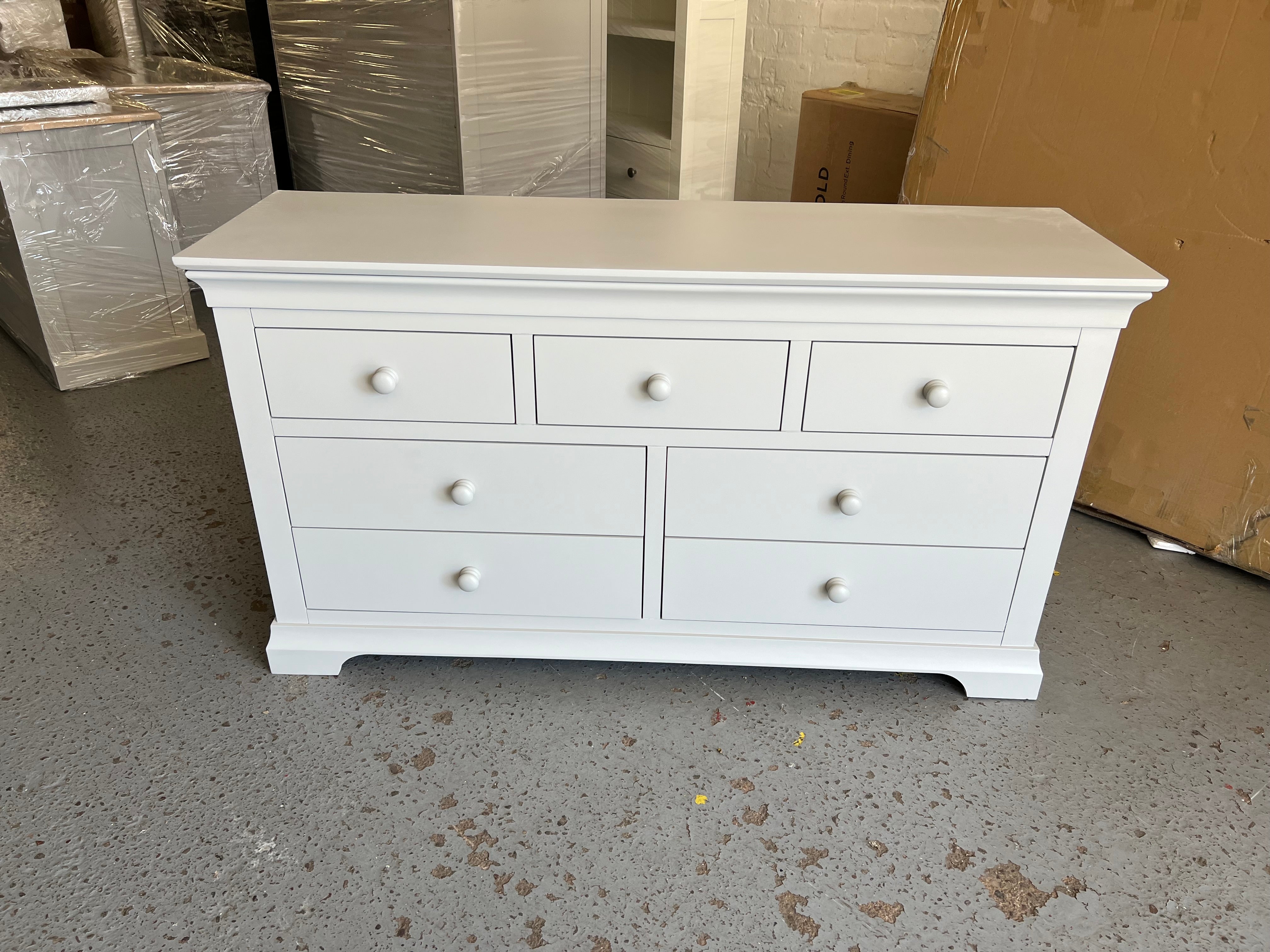 Chantilly Pebble Grey 3 Over 4 Chest furniture delivered