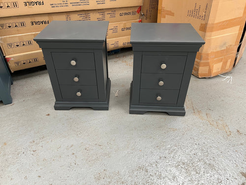 CHANTILLY DUSKY BLACK Set of 2 Bedside Tables Quality Furniture Clearance Ltd