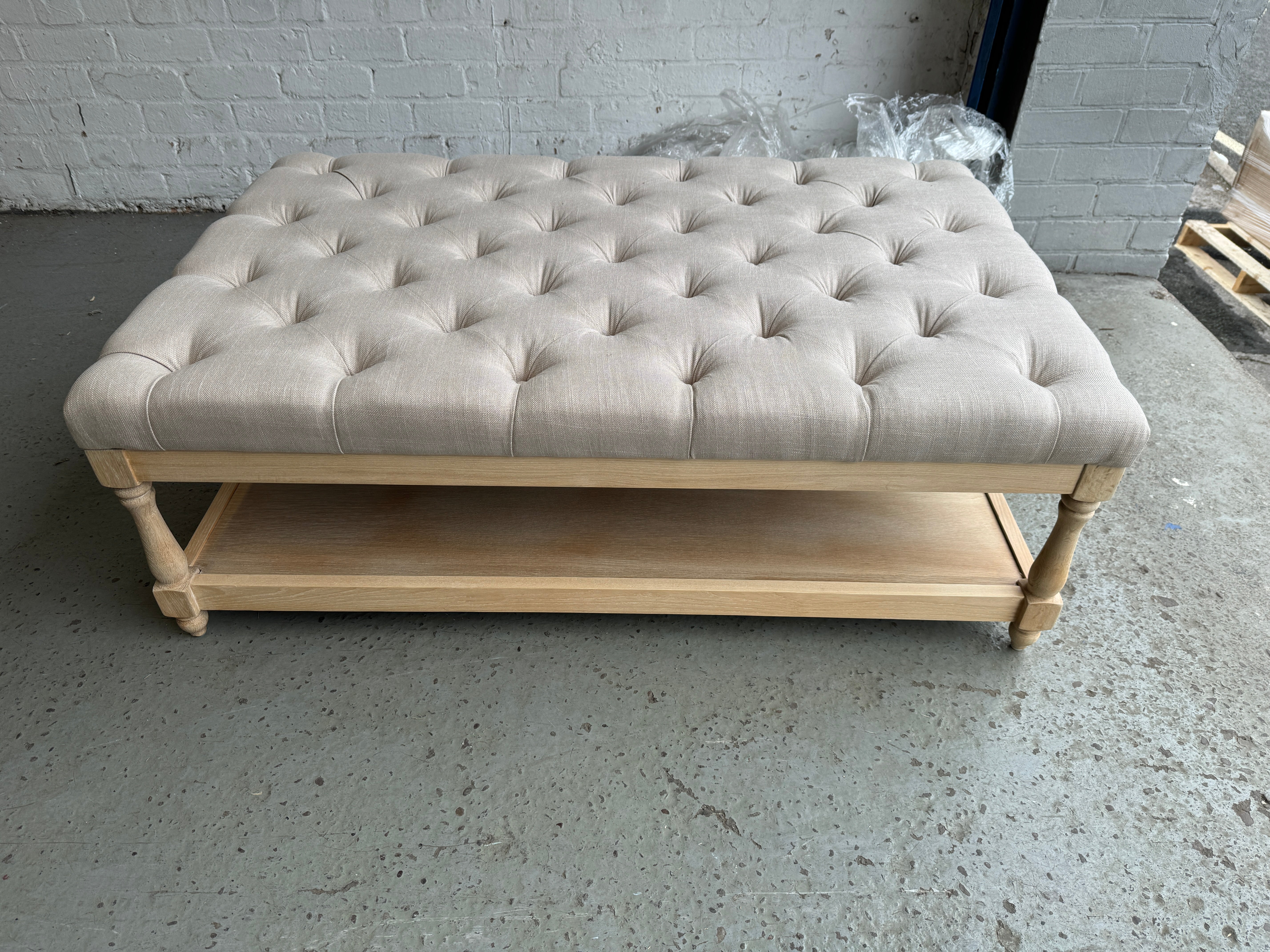 CLOVER
Rectangular Coffee Table with Shelf- Stone Linen Quality Furniture Clearance Ltd